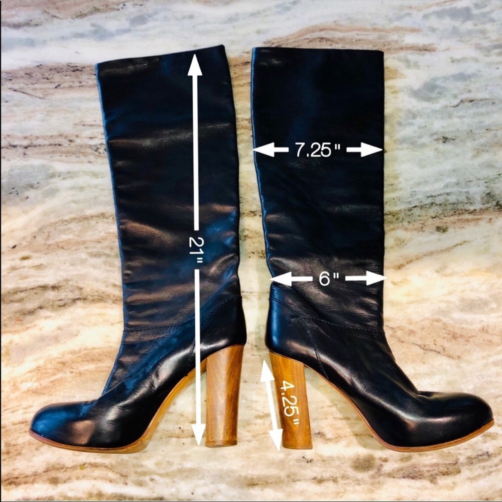 Chloe Tall Black Platform Leather Boots